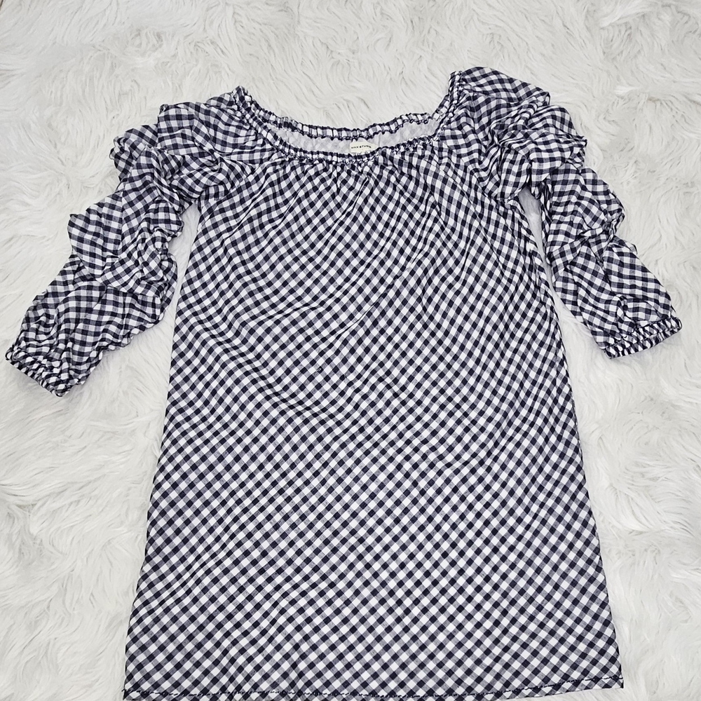Gingham Checkered Blue & White Dress Size Small